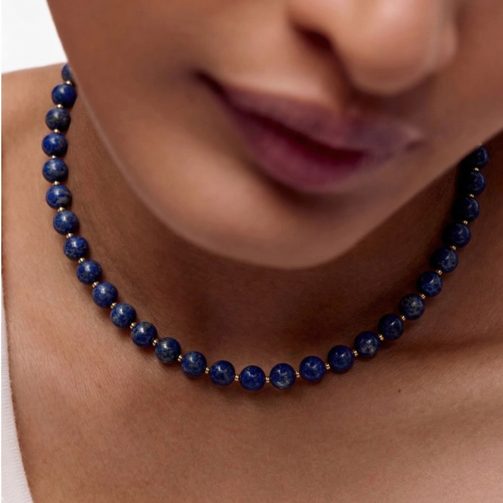Collar de lapislázuli y cristal Miyuki.
