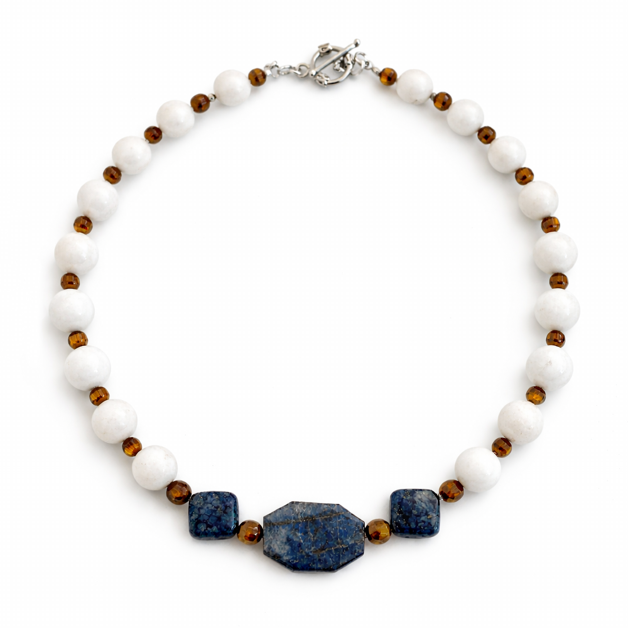 Collar de ágata y lapislázuli facetado