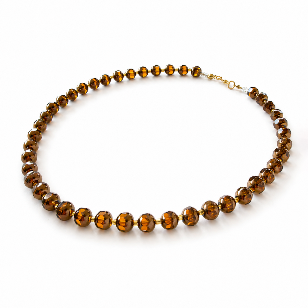 Collar de cristal Victoria y Miyuki dorado
