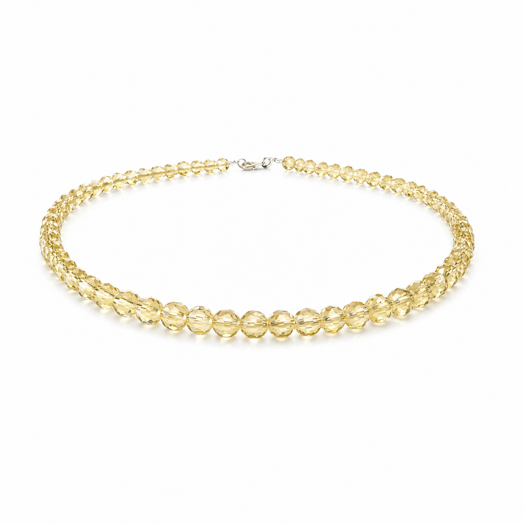 Collar de Cristal Victoria Amarillo Facetado