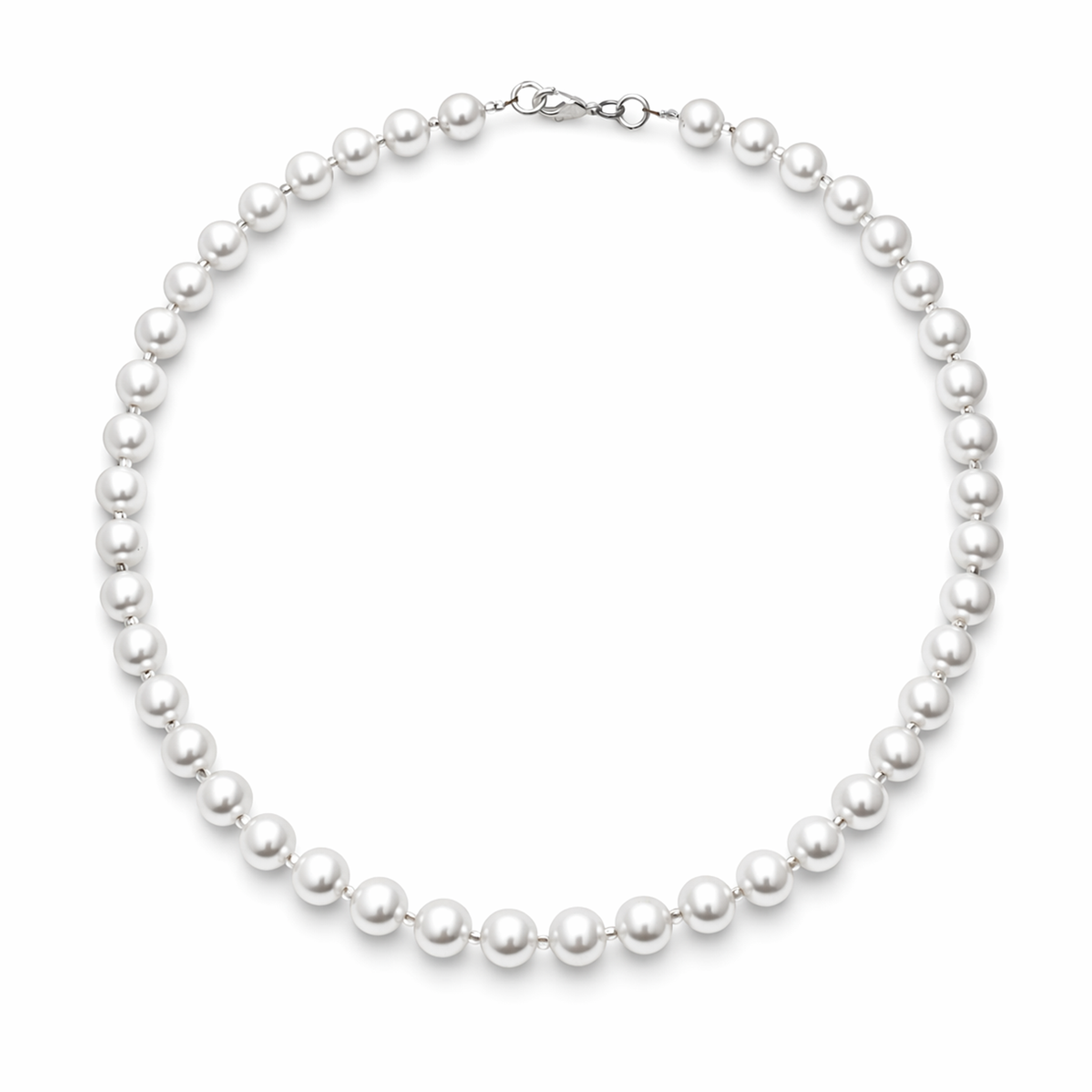 Collar de perla Mallorca, cristal  Miyuki y acero inoxidable