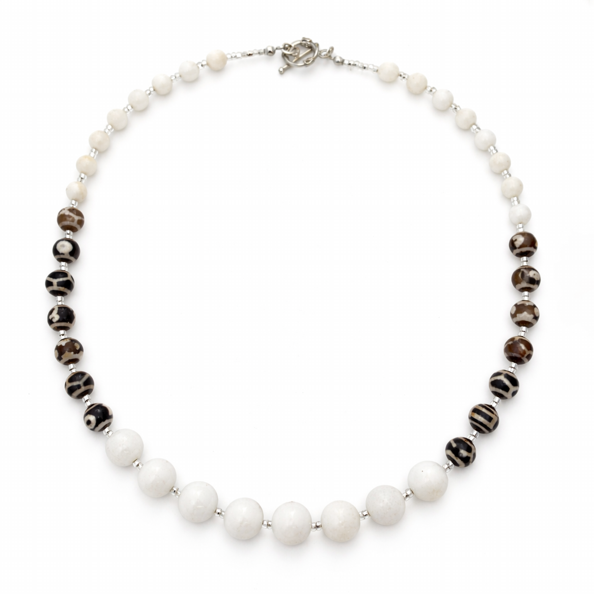 Collar de ágata, perla concha y cristal Miyuki