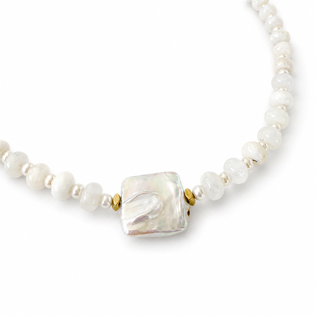 Collar de Ágata, Perla Mallorca y Concha Madre Perla