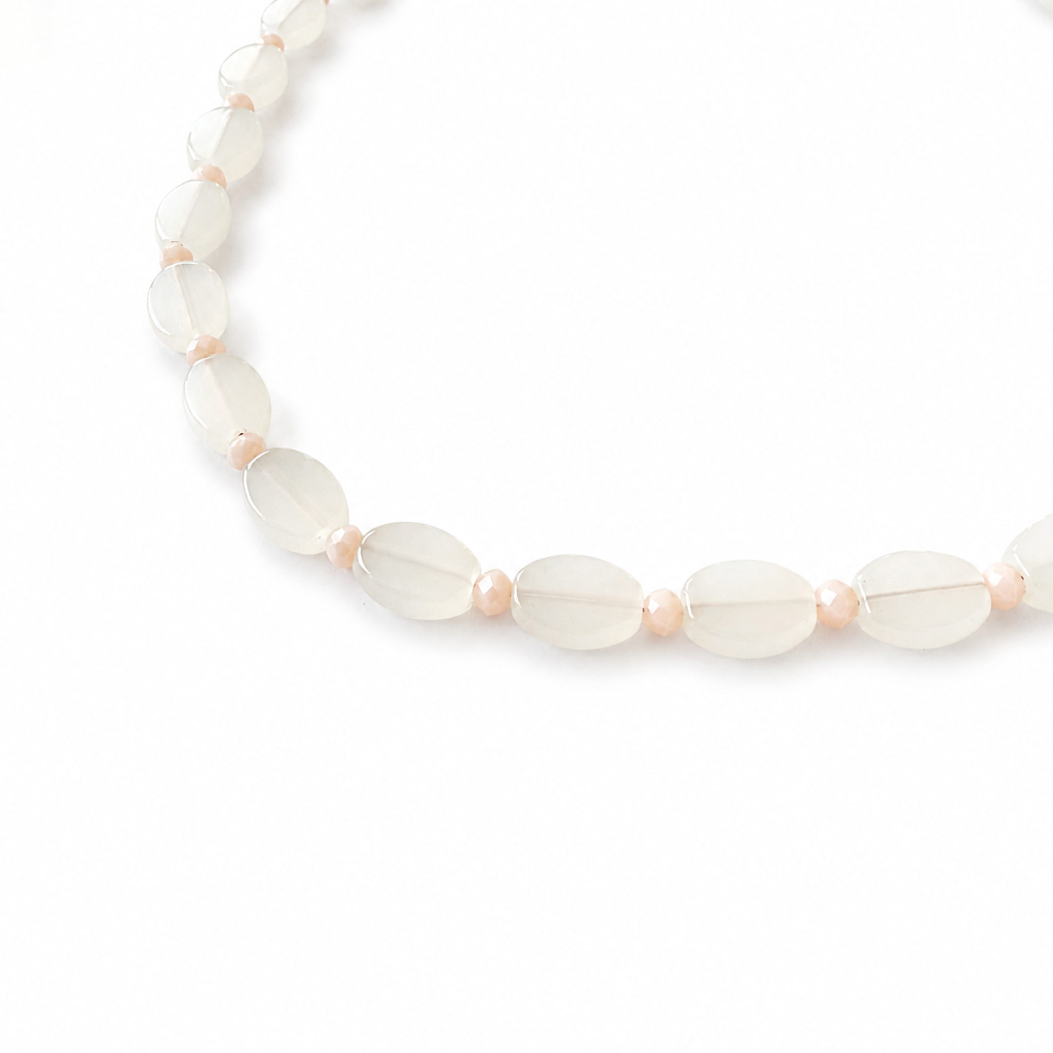 Collar de Cristal de Murano Blanco con Cristal Victoria Palo de Rosa