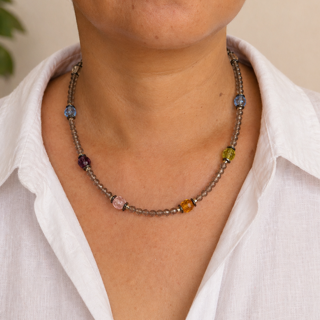 Collar de cristal Victoria y hematite