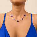 Collar de cristal de Murano con detalles florales y destellos sutiles