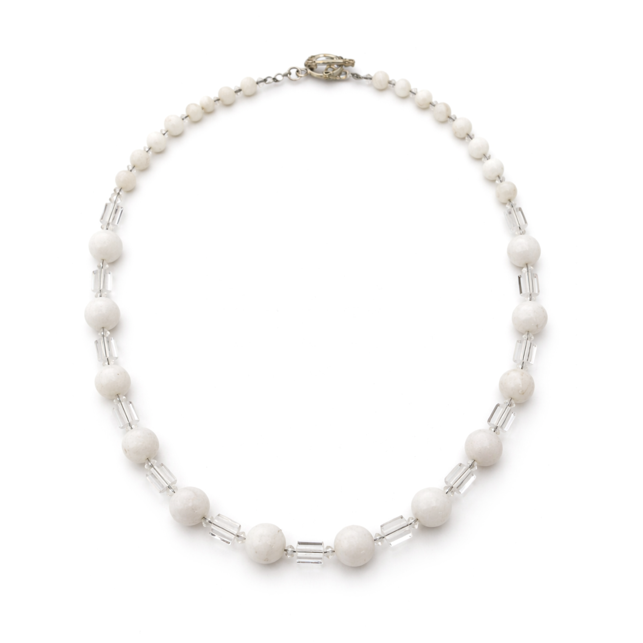 Collar de perla de ágata, cristal Victoria y perla concha